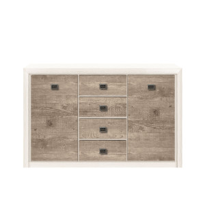 Комод Коен 2 / Koen 2 KOM2D4S БРВ 2-дверный с 4 ящиками Сосна аризонская/дуб корабельный